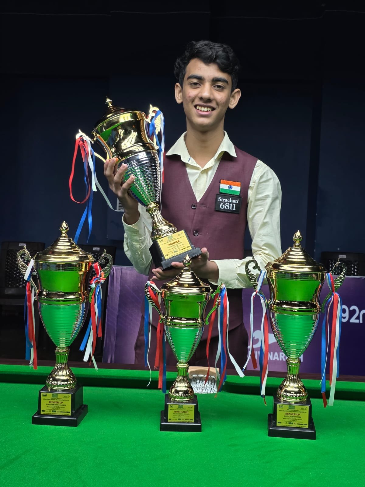 Rahul Williams with national championship trophies
